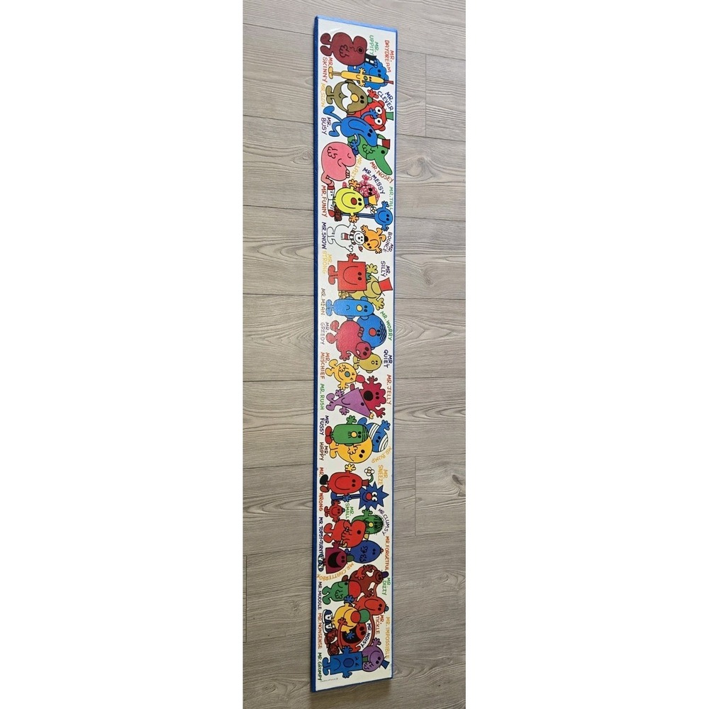 Mr. Men‎ Wall Plaque Art Wooden 59"x7.5" Roger Hargreaves 1979 Book Sign RARE